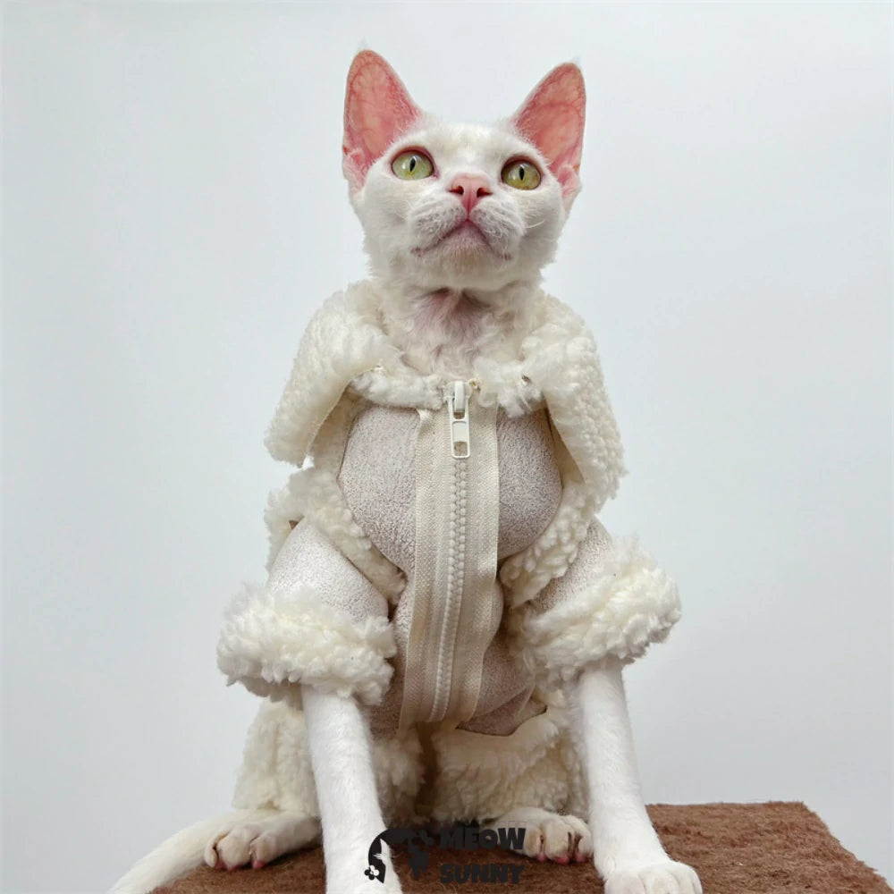 Sphynx hairless cat clothes thickened lambskin coat