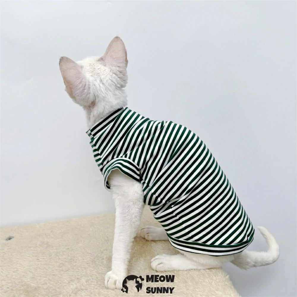 Sphynx hairless cat clothing stretch cotton vest
