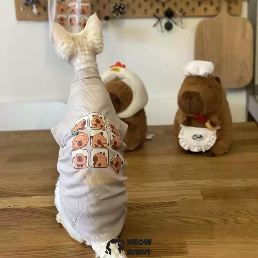 Spring and summer cat clothes pure cotton T-shirt Capybara bottoming shirt