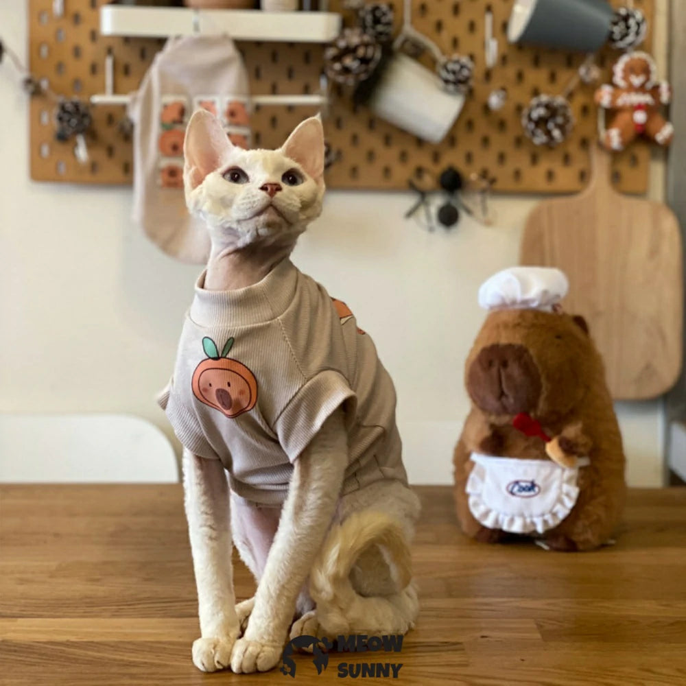 Spring and summer cat clothes pure cotton T-shirt Capybara bottoming shirt