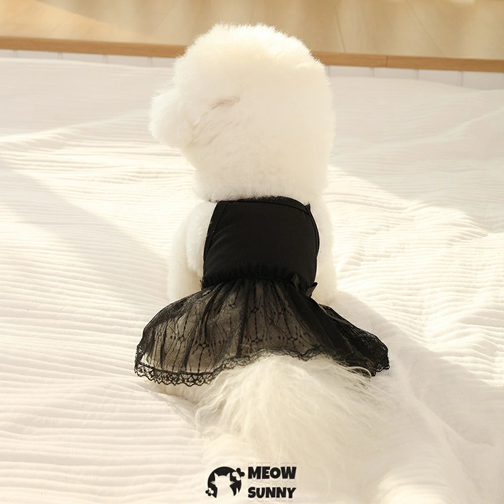 Spring dog lace suspender skirt for Teddy Pomeranian Poodle Bichon