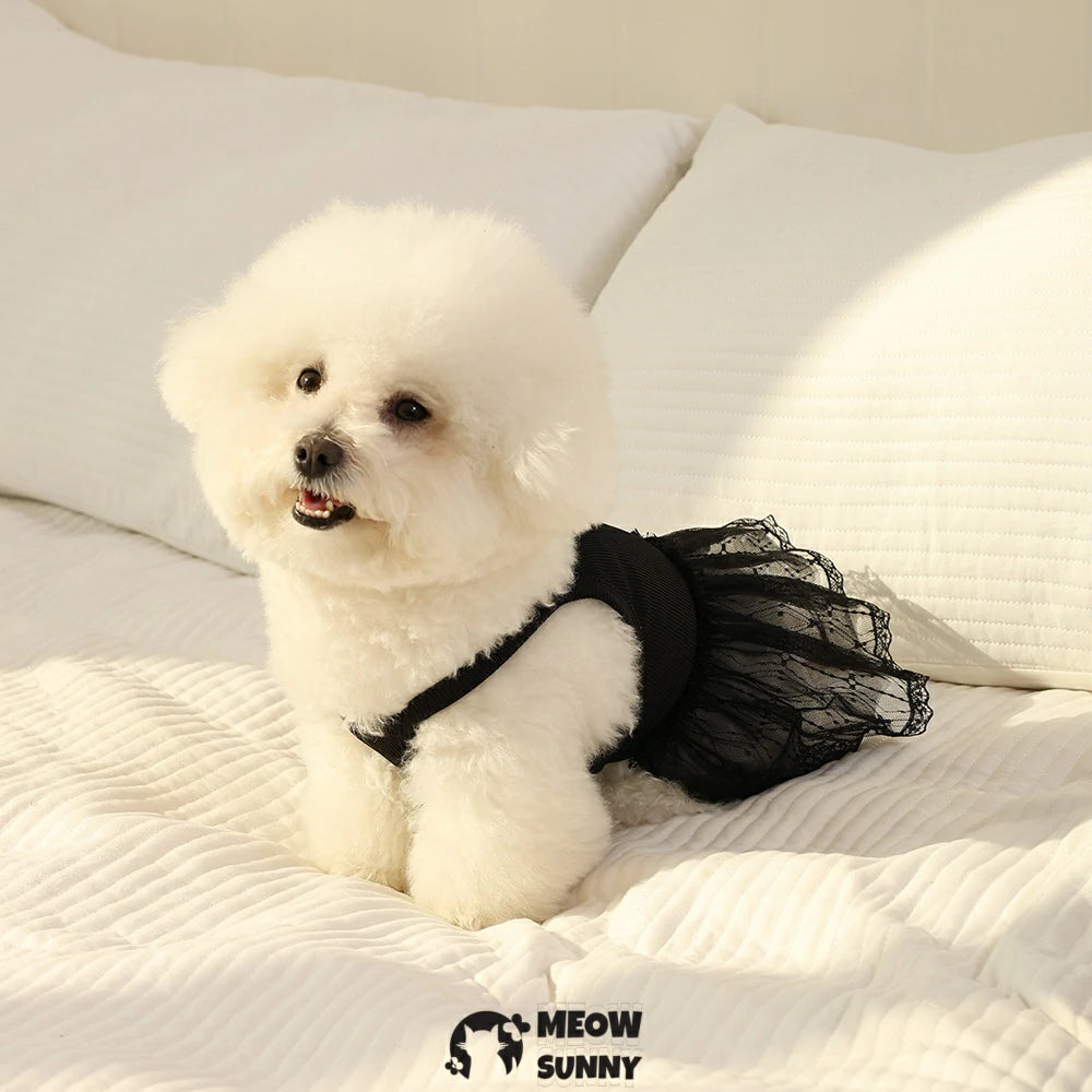 Spring dog lace suspender skirt for Teddy Pomeranian Poodle Bichon