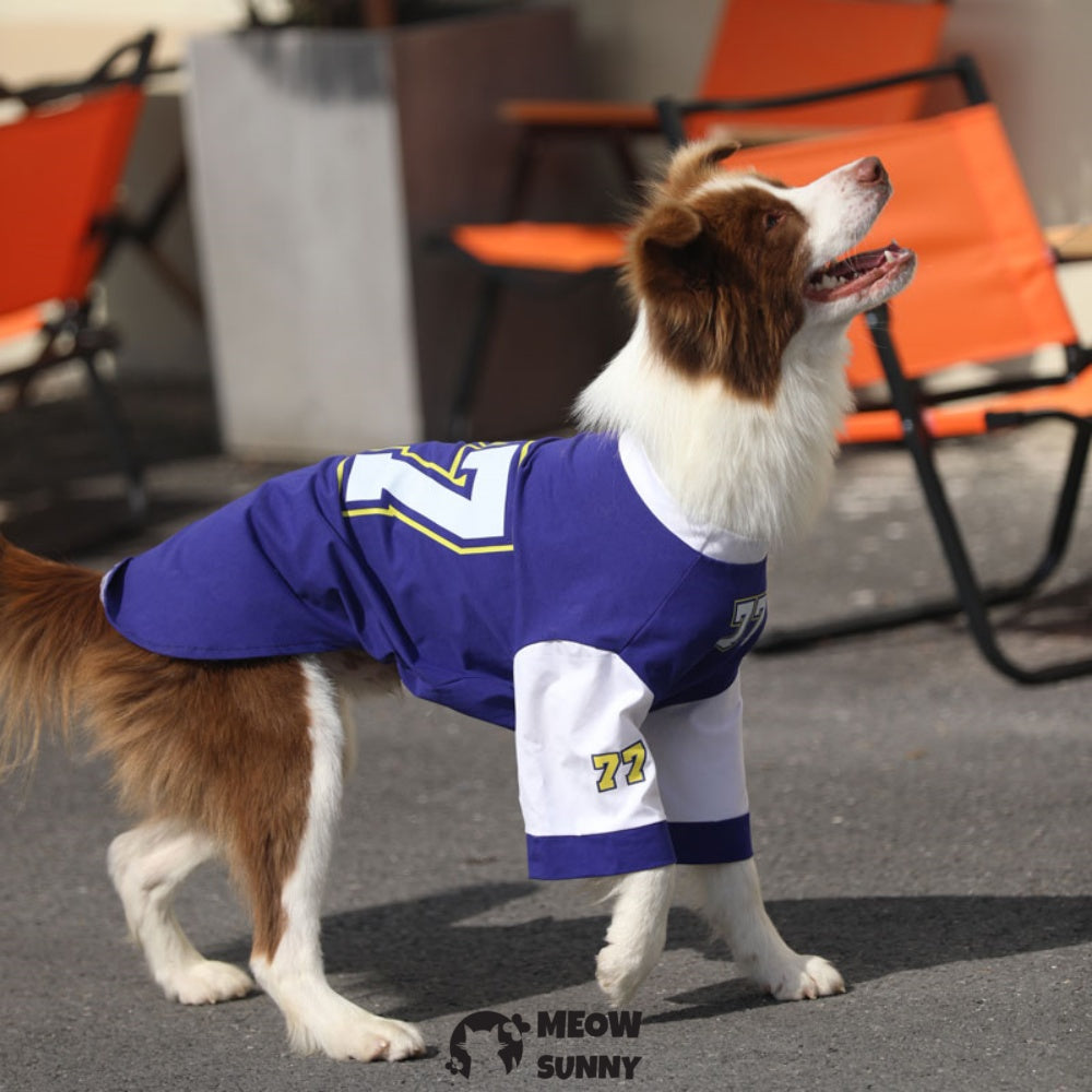 Stylish Blue Color Block Dog Shirt: Premium Polycotton Blend