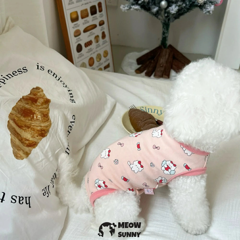 Summer Dog Pajamas, Soft Breathable Dog Jumpsuit