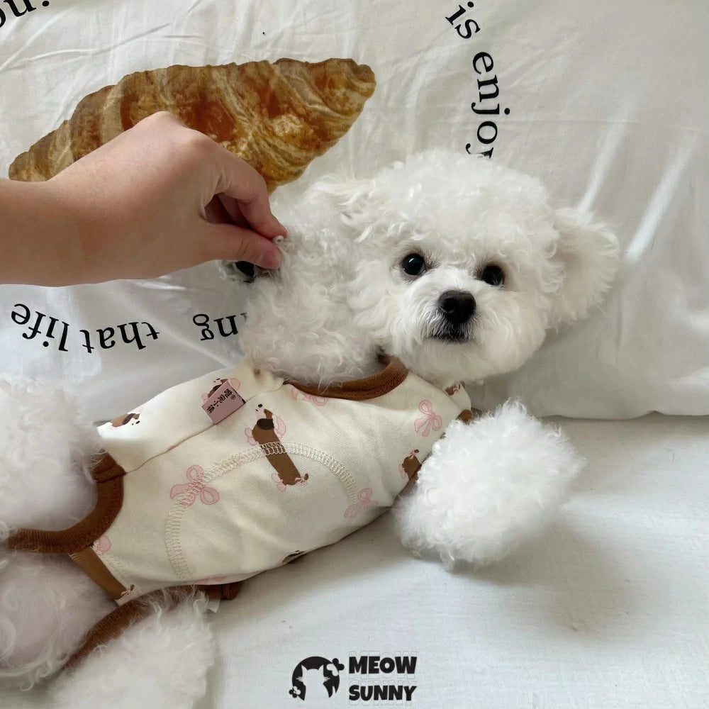 Summer Dog Pajamas, Soft Breathable Dog Jumpsuit