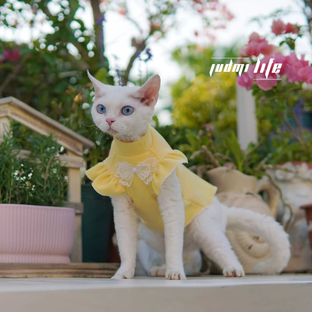 Summer Pajamas Stretchy Cotton Shirts for Hairless Cats,Easy On/Off