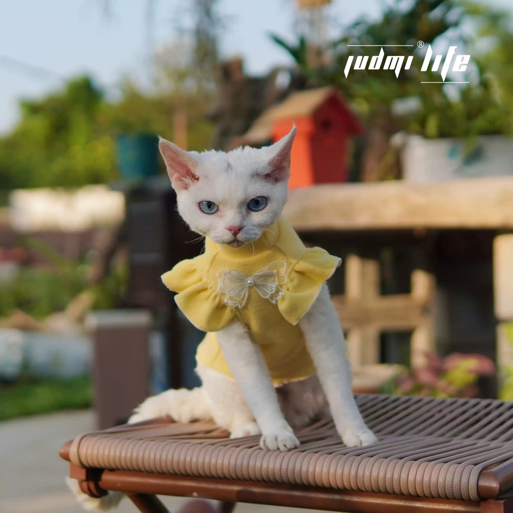 Summer Pajamas Stretchy Cotton Shirts for Hairless Cats,Easy On/Off