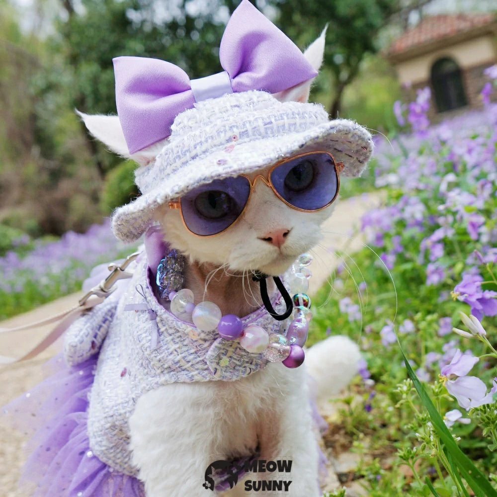 Summer Romance Wisteria Hairless Cat Soft Traction Chest Harness