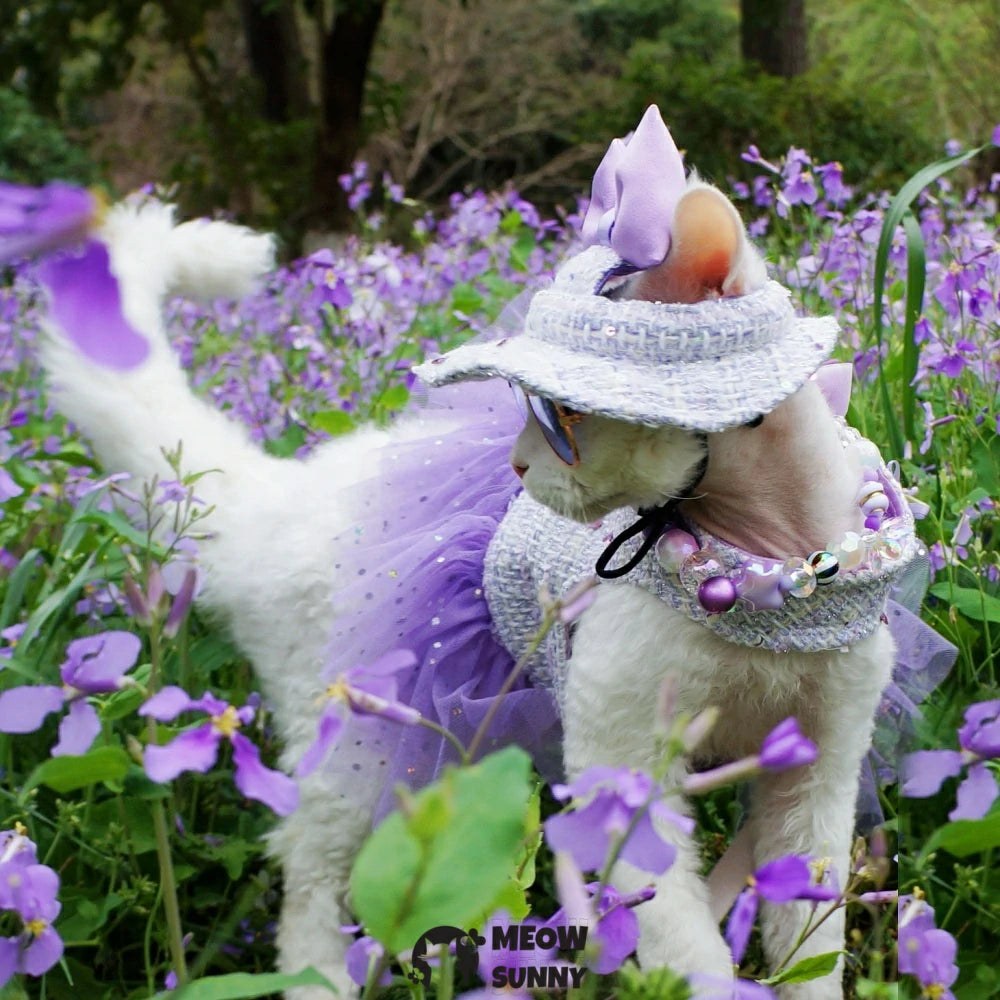 Summer Romance Wisteria Hairless Cat Soft Traction Chest Harness