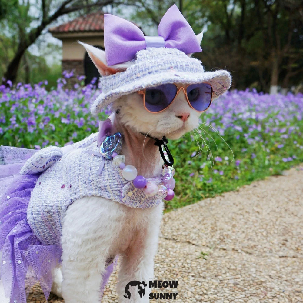Summer Romance Wisteria Hairless Cat Soft Traction Chest Harness