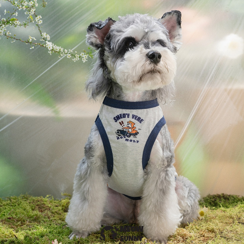 Summer Thin Breathable Cartoon Pattern Puppy Retro Vest