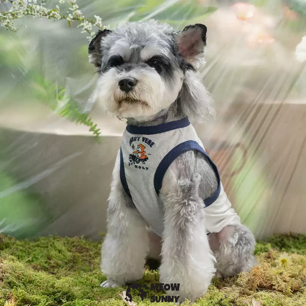 Summer Thin Breathable Cartoon Pattern Puppy Retro Vest