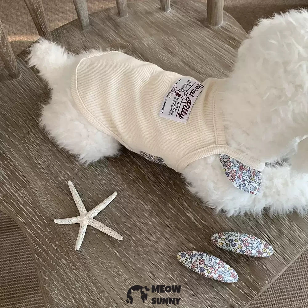 Summer ballet floral lace suspender dog skirt suitable for small dogs