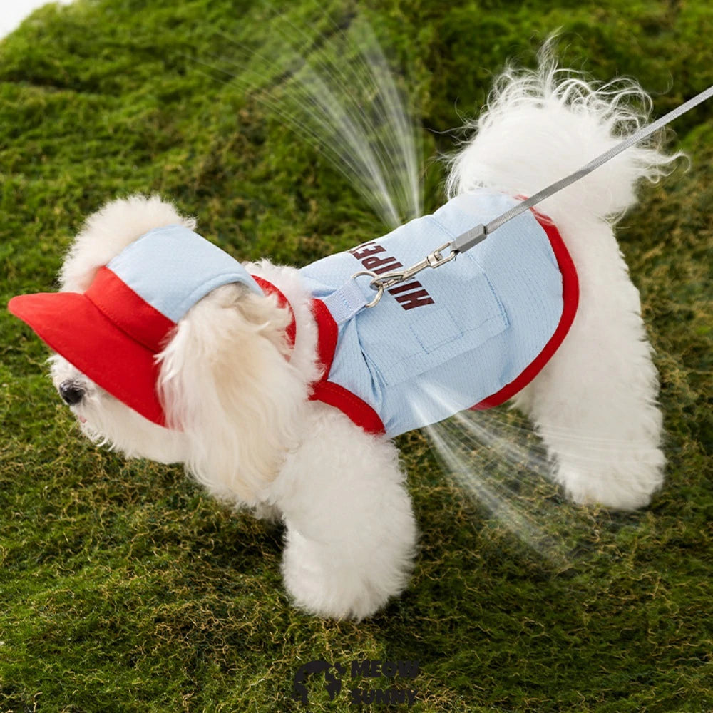 Summer dog outdoor sun protection cool clothes including hat