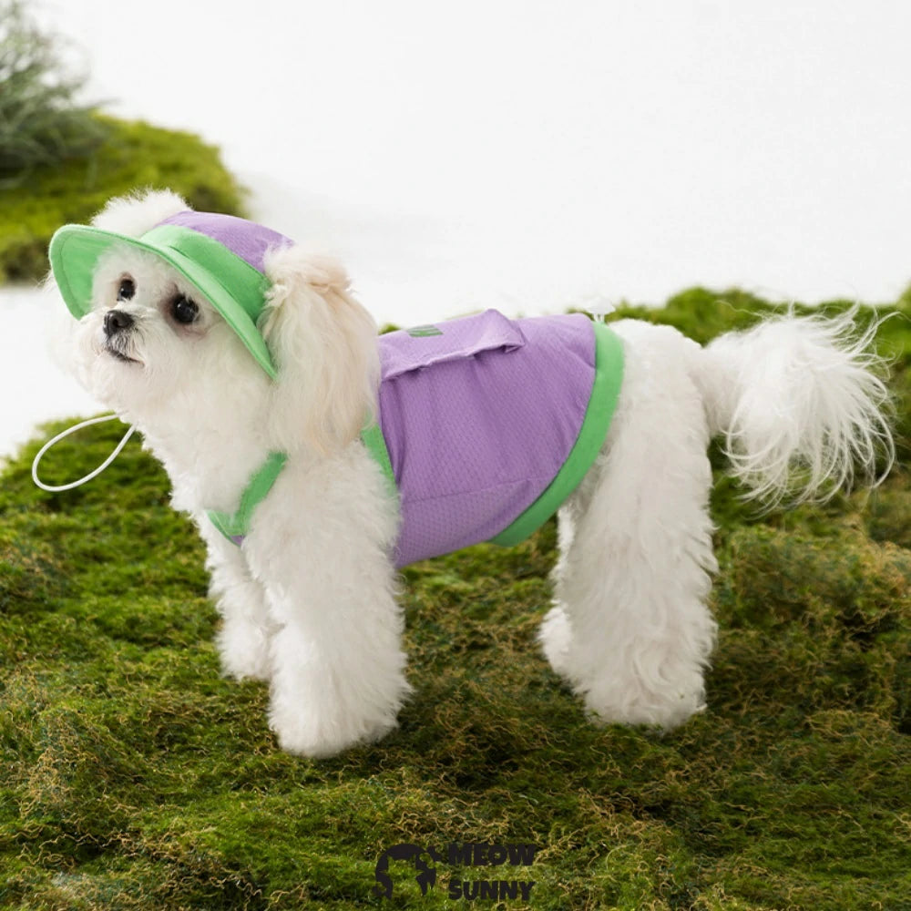 Summer dog outdoor sun protection cool clothes including hat