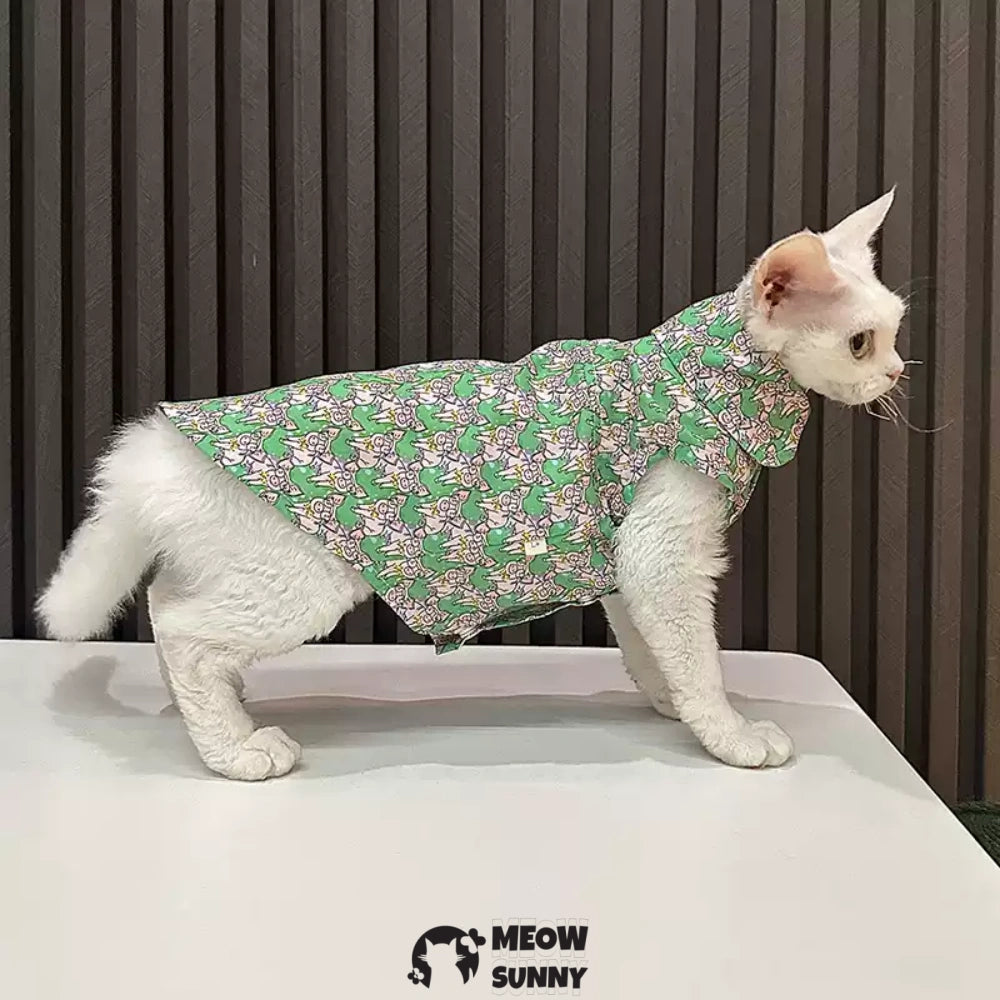Super Soft Sphynx Cat Shirt Cotton Hairless Kitten cartoon pattern Shirt