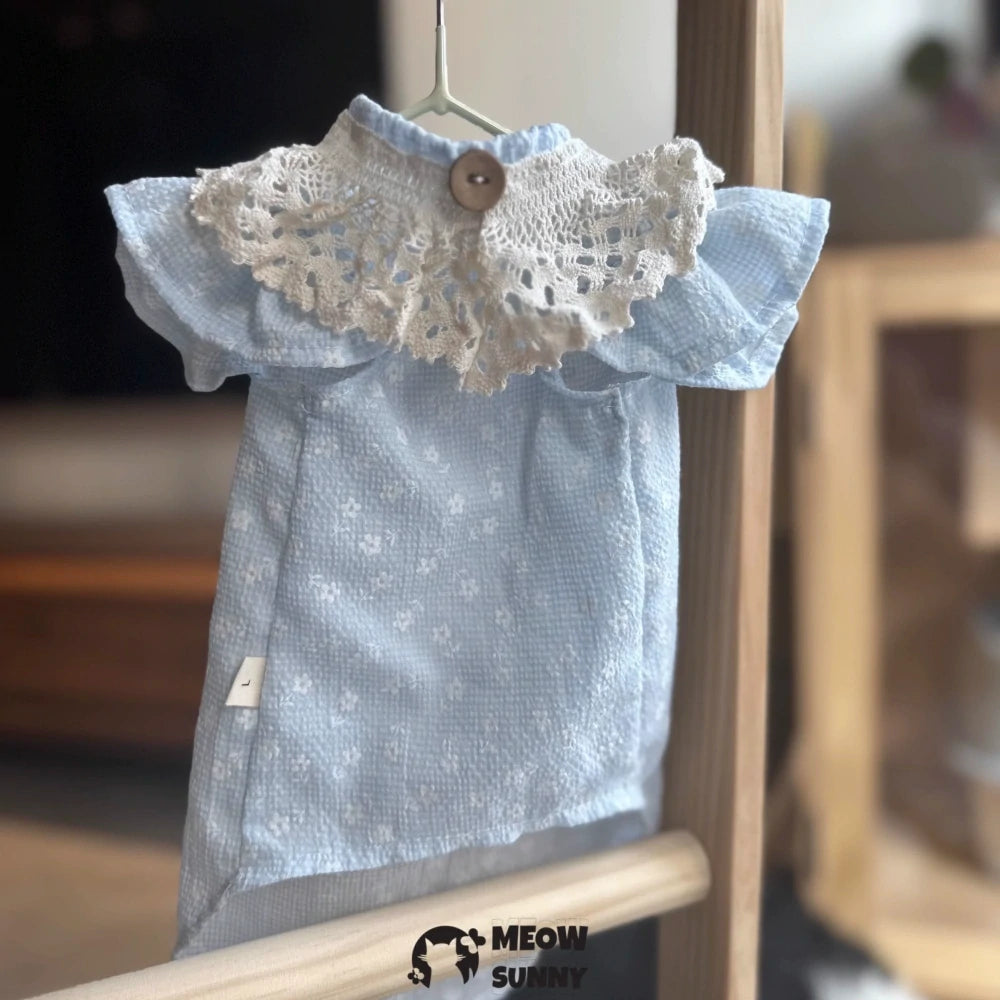 Super Soft Sphynx hairless cat summer Blue fluffy skirt