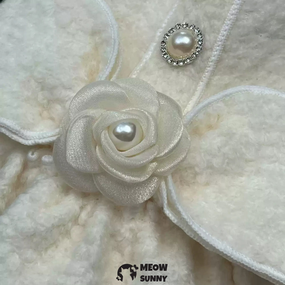 Tweed fabric puppy warm dress Bichon Maltese autumn and winter dress