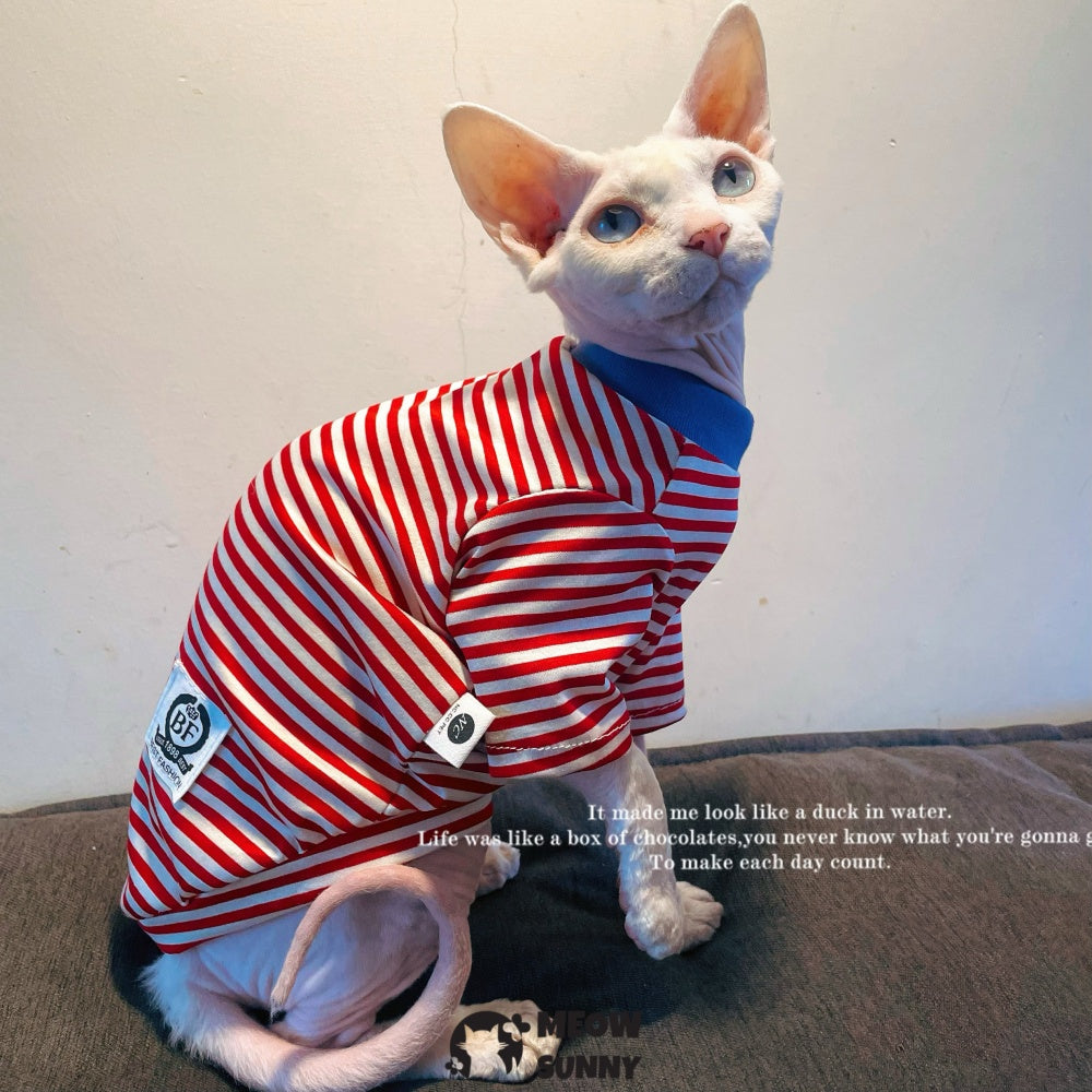 Vintage Mulan Cotton Sphynx Hairless Cats Shirt Cat Turtleneck Pet Clothes