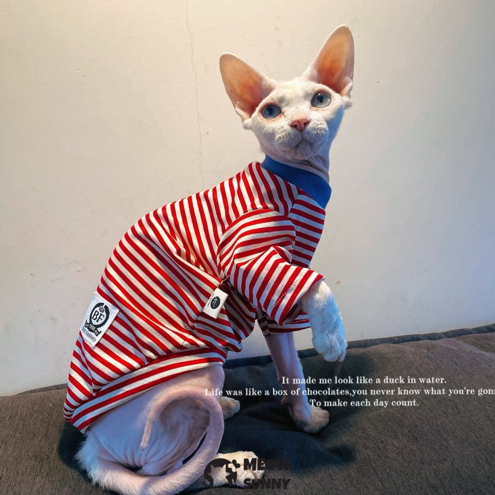 Vintage Mulan Cotton Sphynx Hairless Cats Shirt Cat Turtleneck Pet Clothes