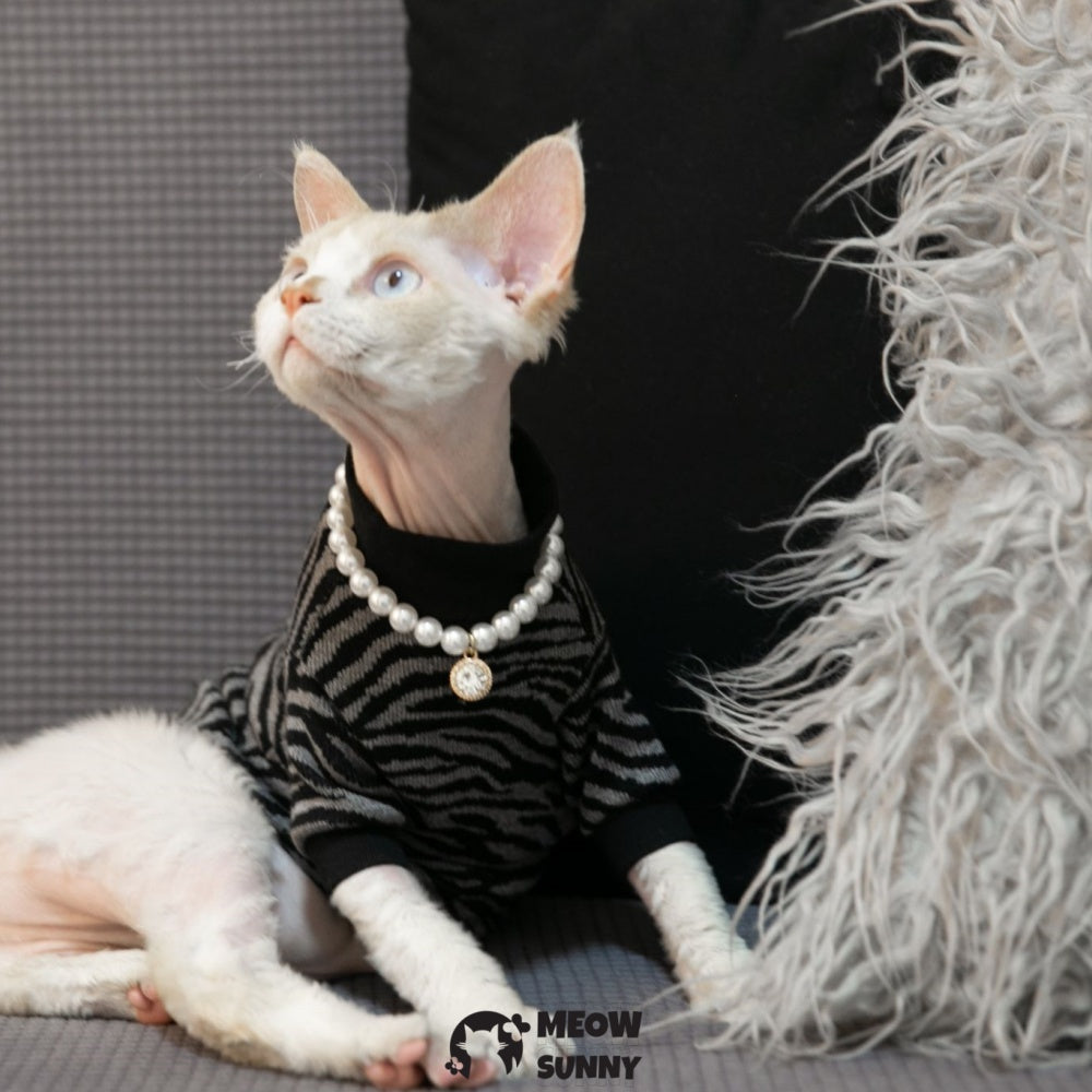 Vintage Stripes Sphynx Hairless Cat Cotton T-Shirts Pet Clothes