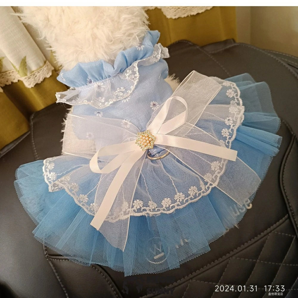 Waltz dress pet clothes princess dress dog skirt teddy wedding dress