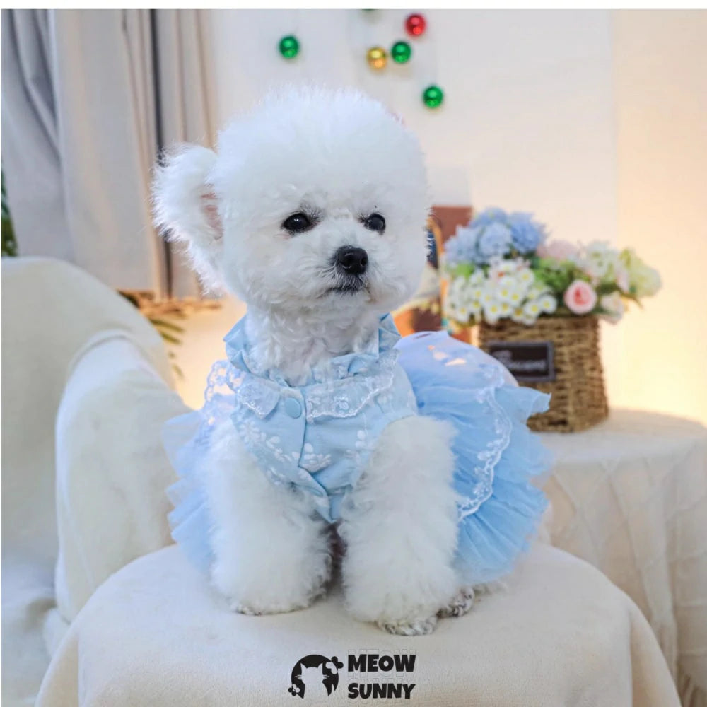 Waltz dress pet clothes princess dress dog skirt teddy wedding dress