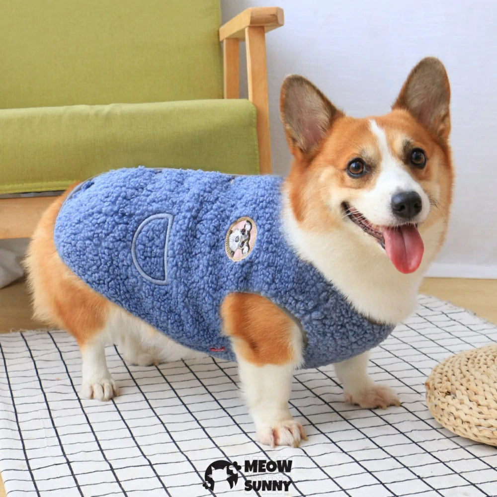 Warm winter dog clothes flocking vest