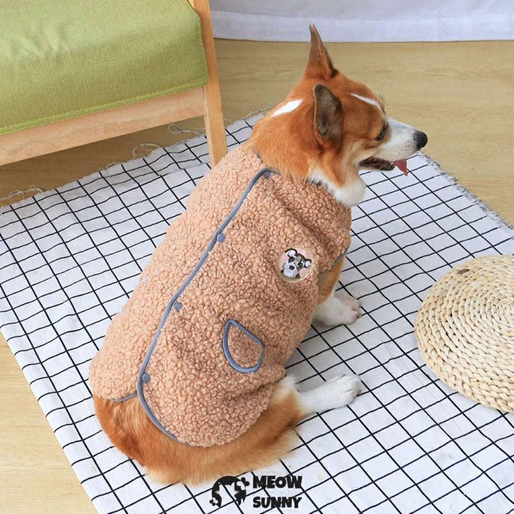 Warm winter dog clothes flocking vest