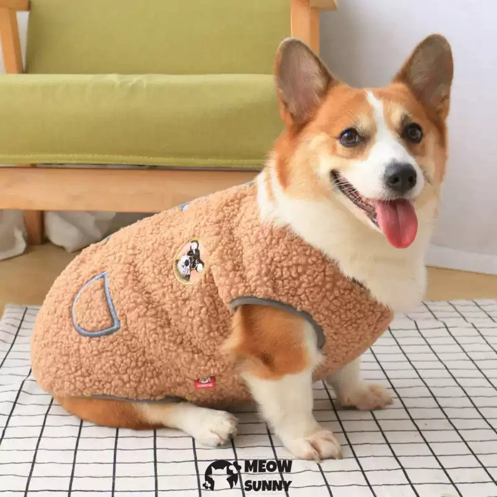 Warm winter dog clothes flocking vest
