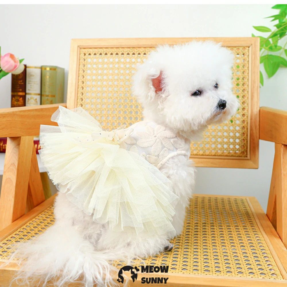 Wedding dress pet clothes dog skirt summer princess dress