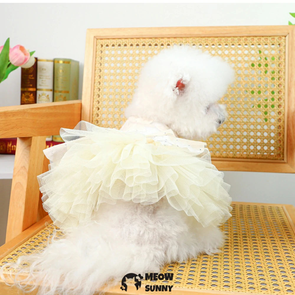 Wedding dress pet clothes dog skirt summer princess dress