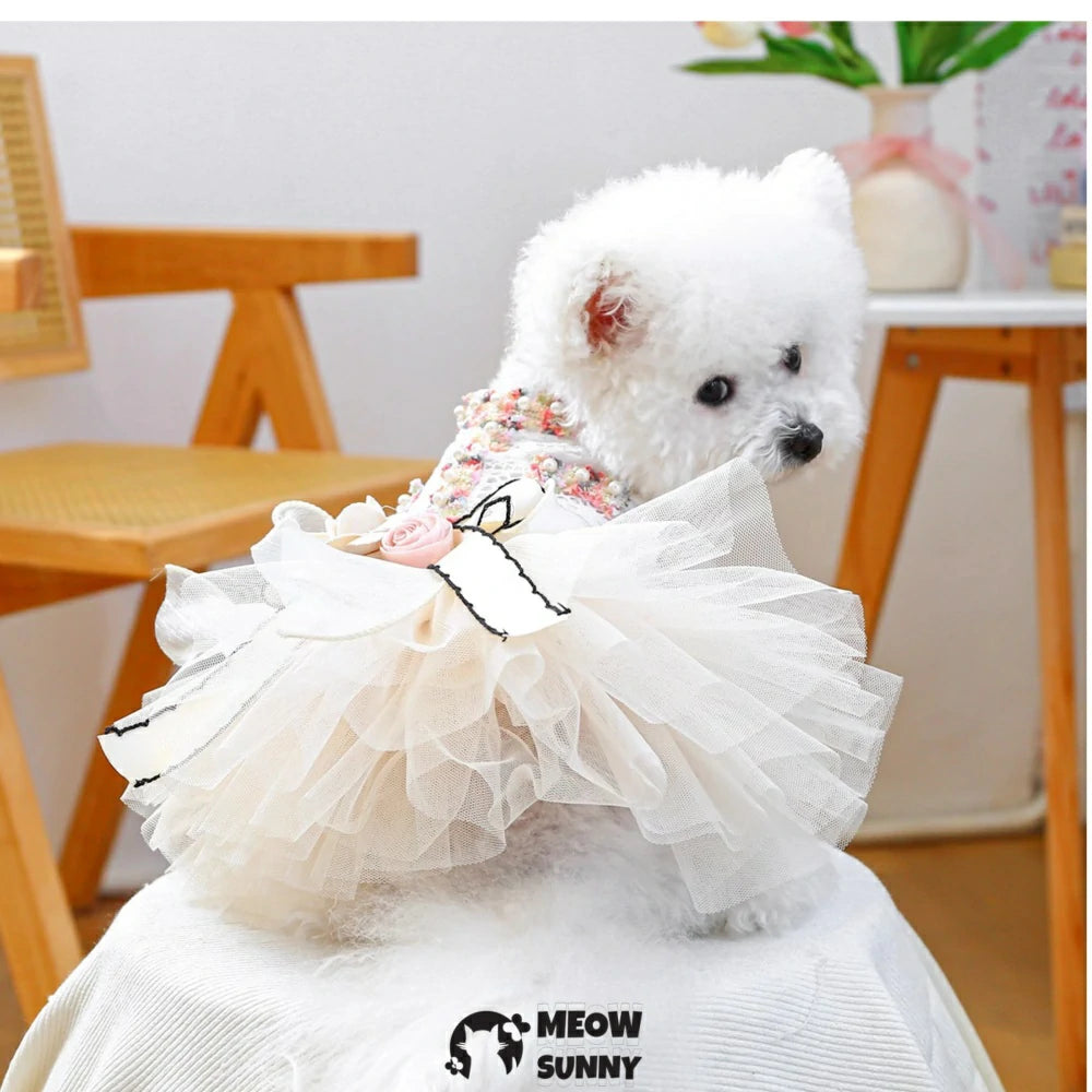 Flower scented dress pet clothes dog dress princess dress