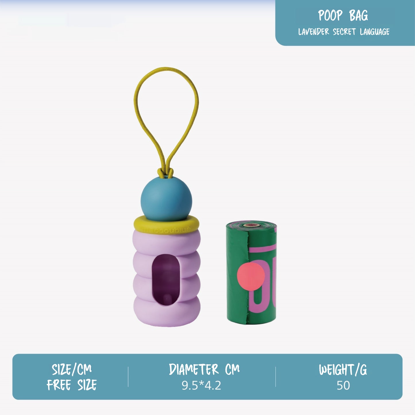 Pet Poop Bag Dispenser for Leash (Includes One Roll)