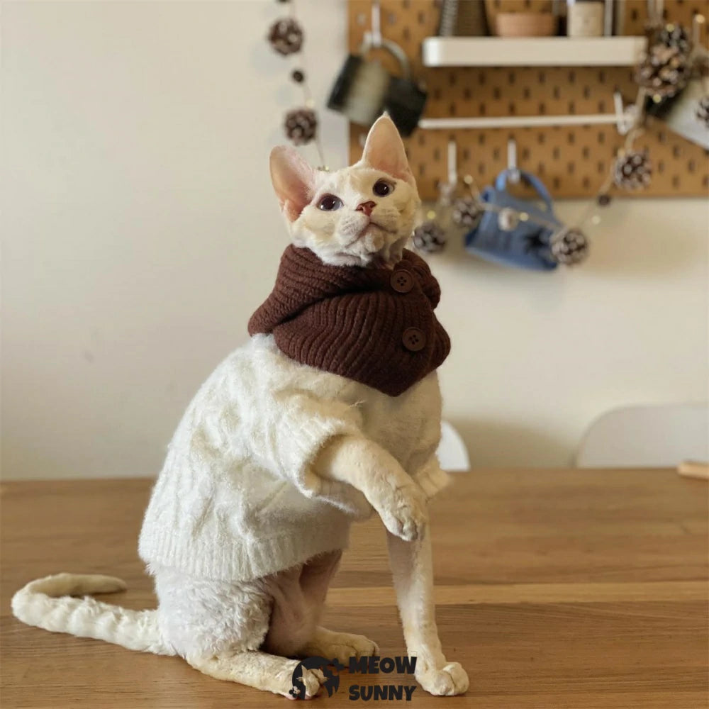 Hairless cat clothes Korean style knitted sweater belly protection kitten thick coat