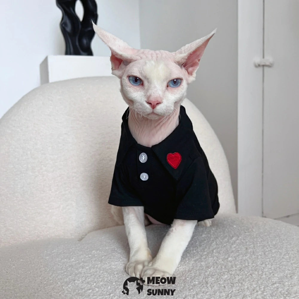 Hairless cat pure cotton multi-color POLO shirt spring skin-friendly