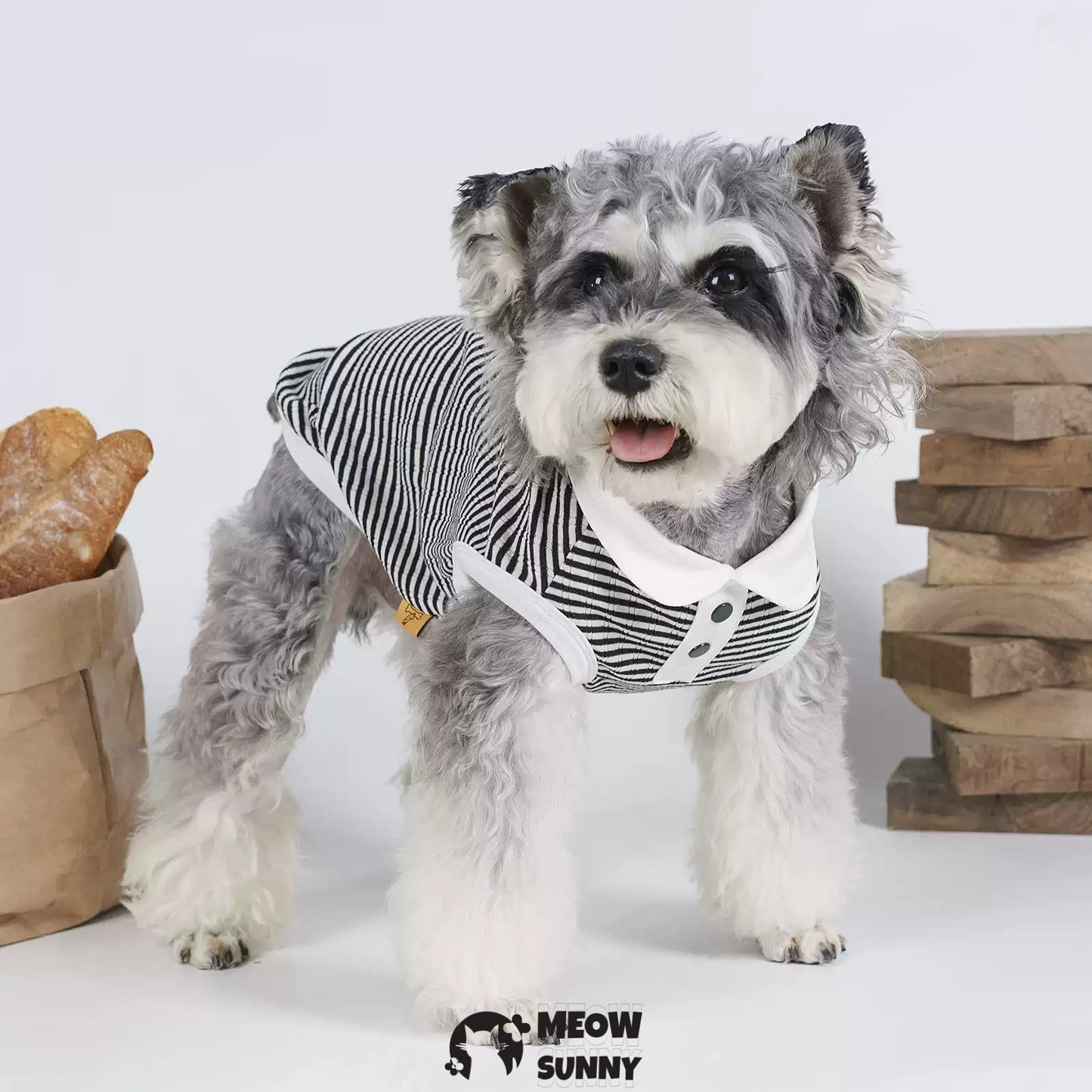 Dog striped shirt Soft cotton dog clothes Summer stretch POLO shirt