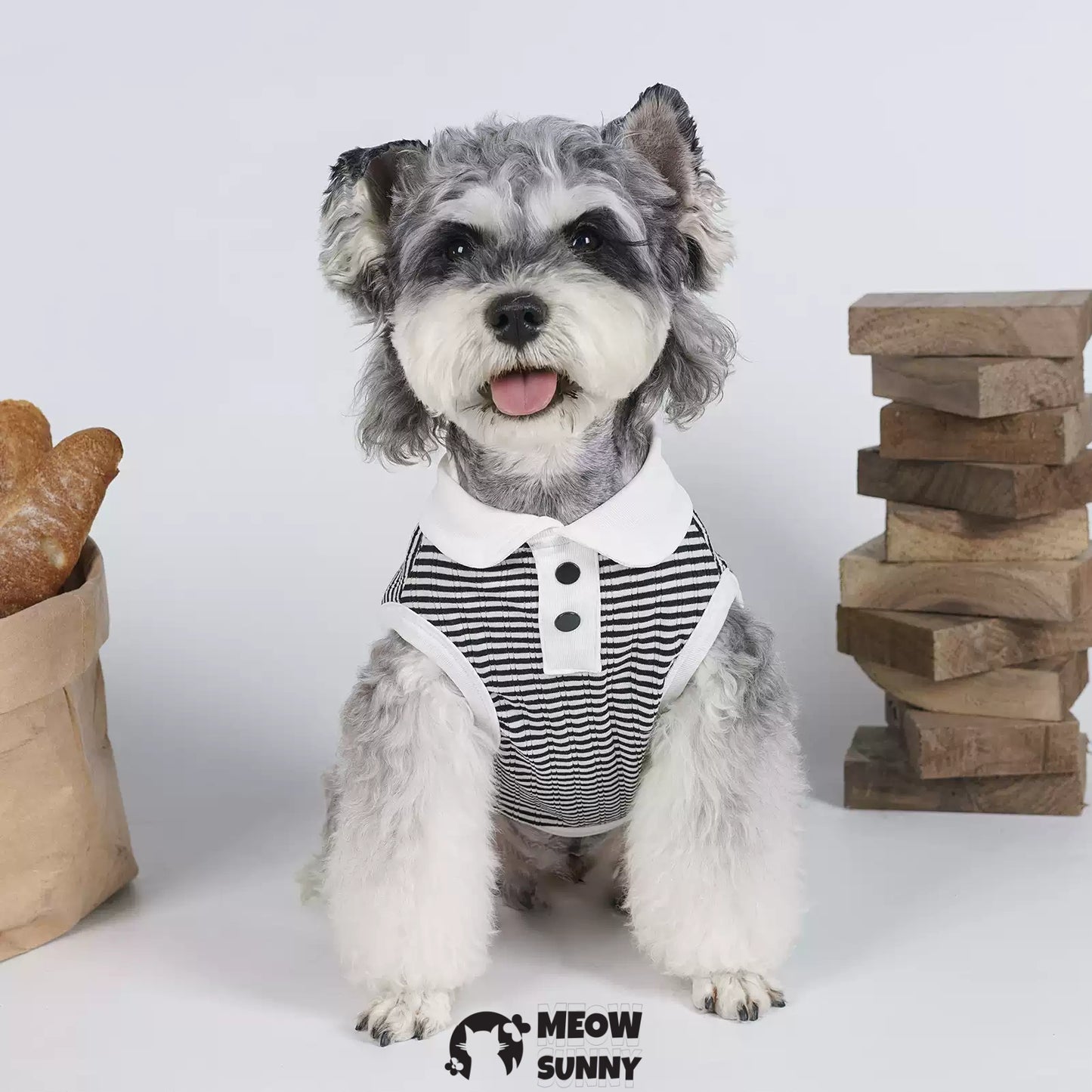 Dog striped shirt Soft cotton dog clothes Summer stretch POLO shirt