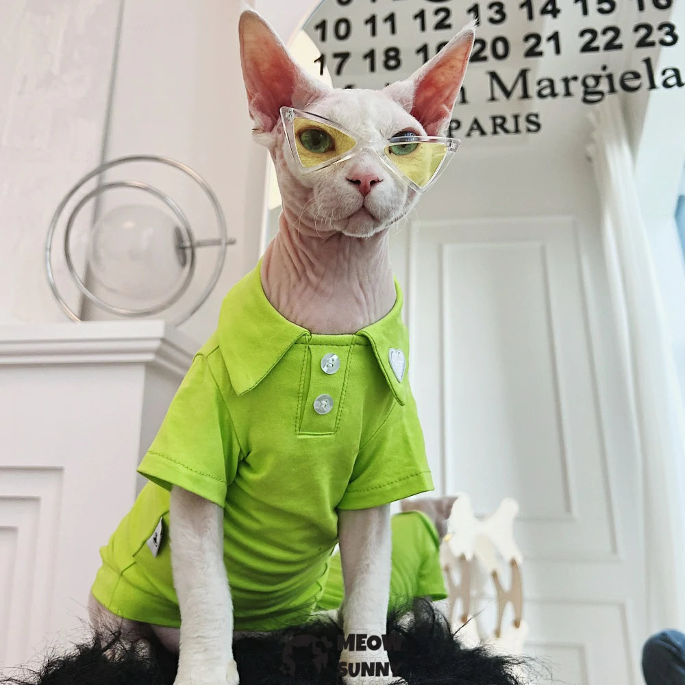 Hairless cat pure cotton multi-color POLO shirt spring skin-friendly