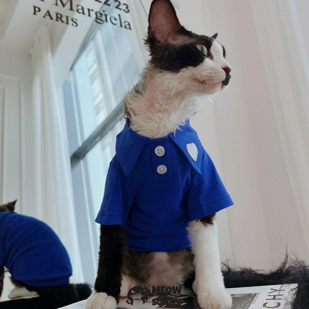 Hairless cat pure cotton multi-color POLO shirt spring skin-friendly