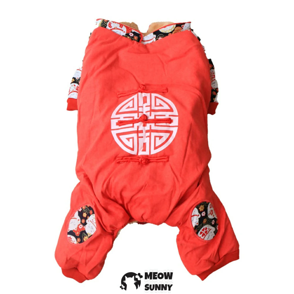 pet dog clothes Christmas and New Year winter thickened clothes