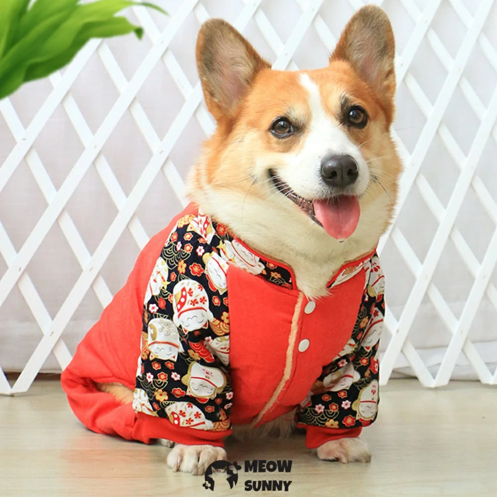 pet dog clothes Christmas and New Year winter thickened clothes