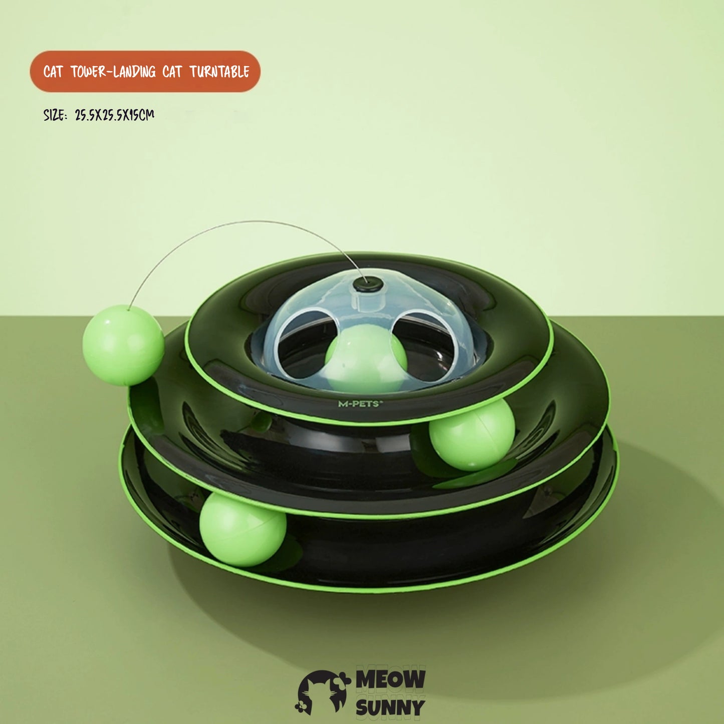 Cats Turntable Circle Track Toys(Black&Green),4 Level Turntable
