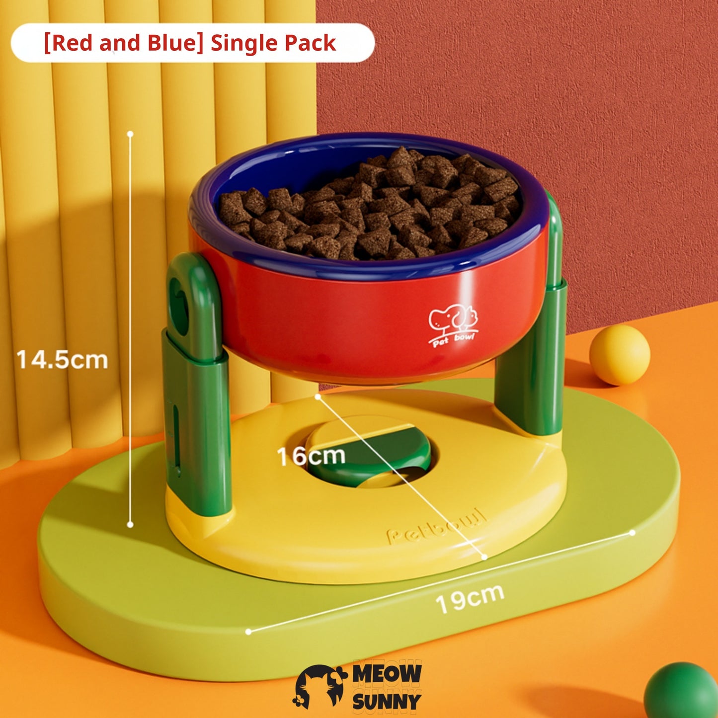 Adjustable height cat&dog bowl