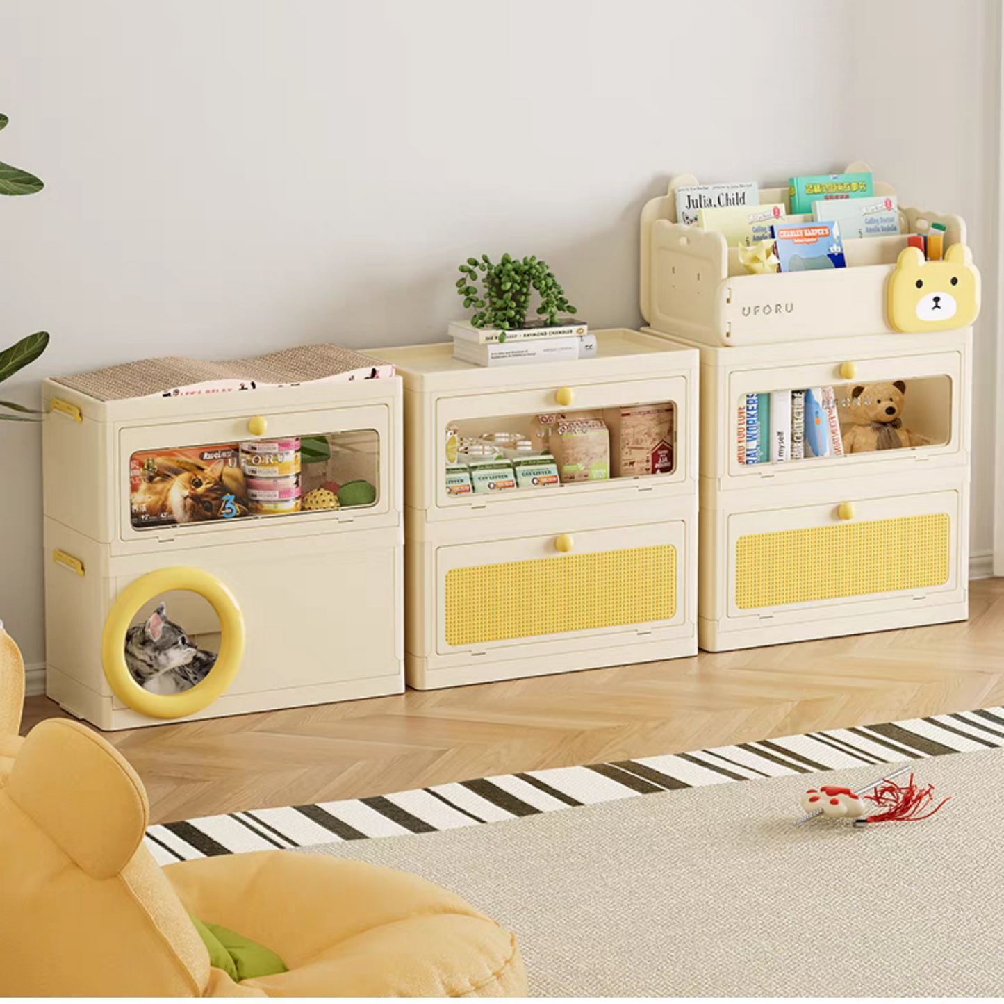 Multifunctional cat scratching board and cat bed snack cabinet