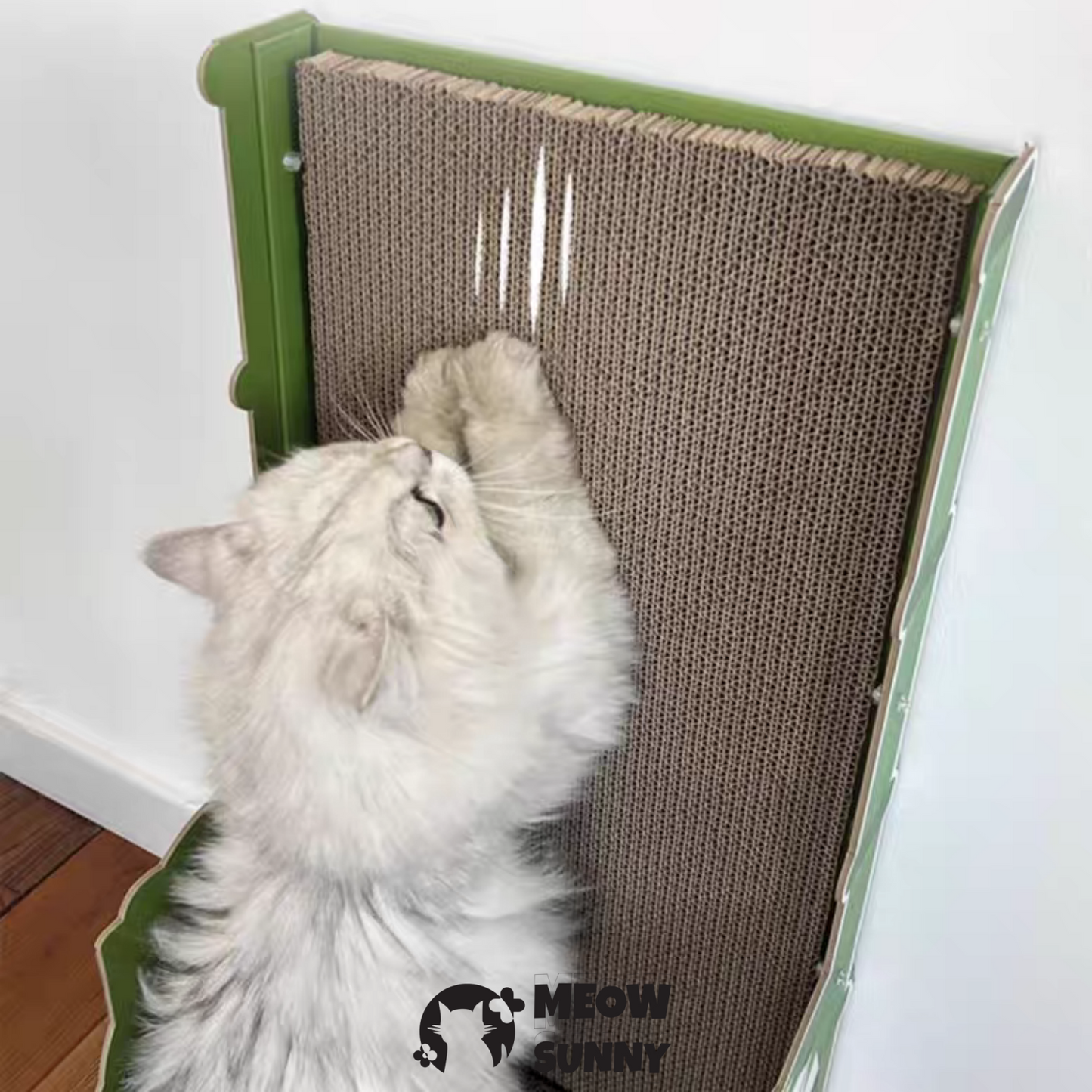 Premium Comfort Cat Scratcher Wall, Panda pattern,Green/Brown, Regular