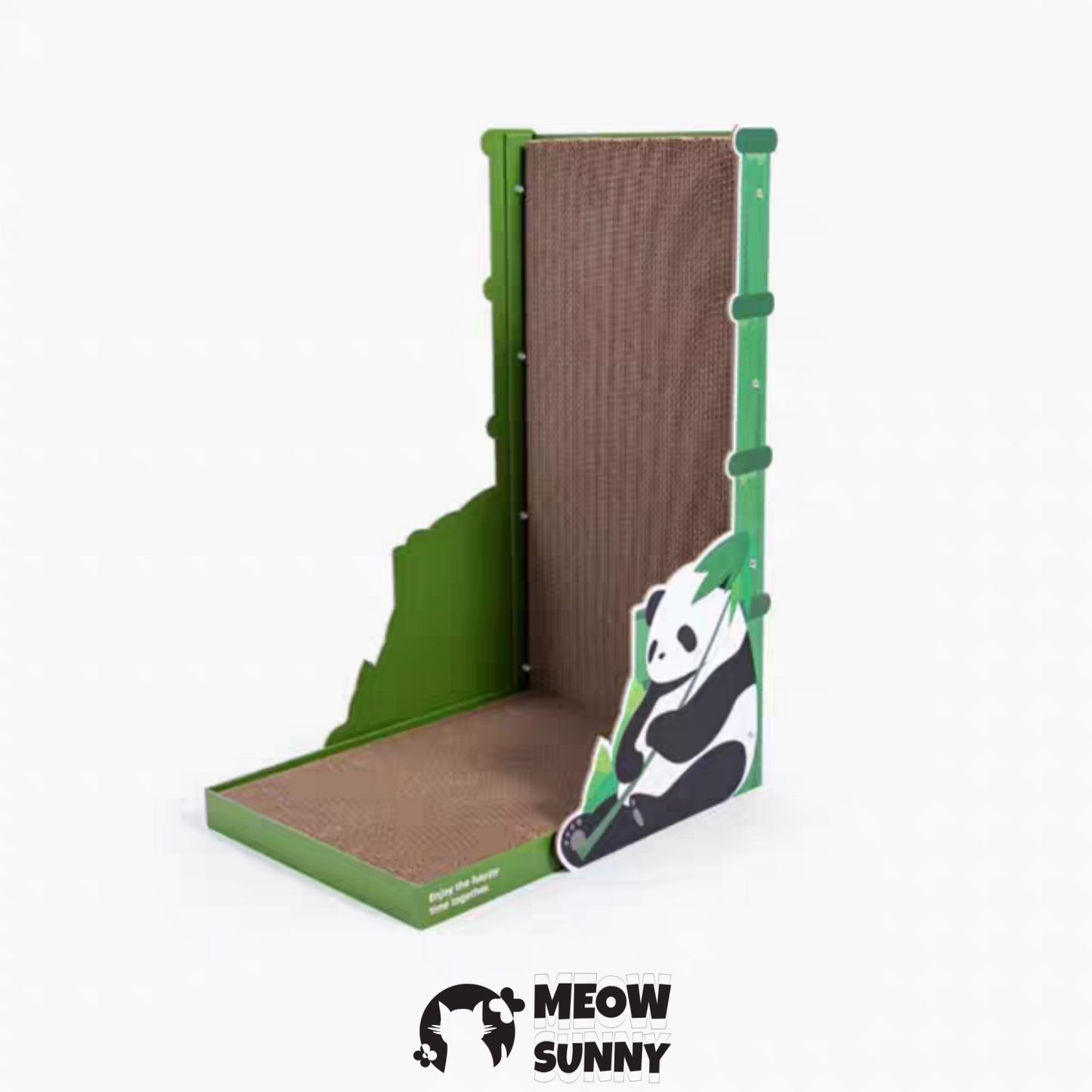 Premium Comfort Cat Scratcher Wall, Panda pattern,Green/Brown, Regular
