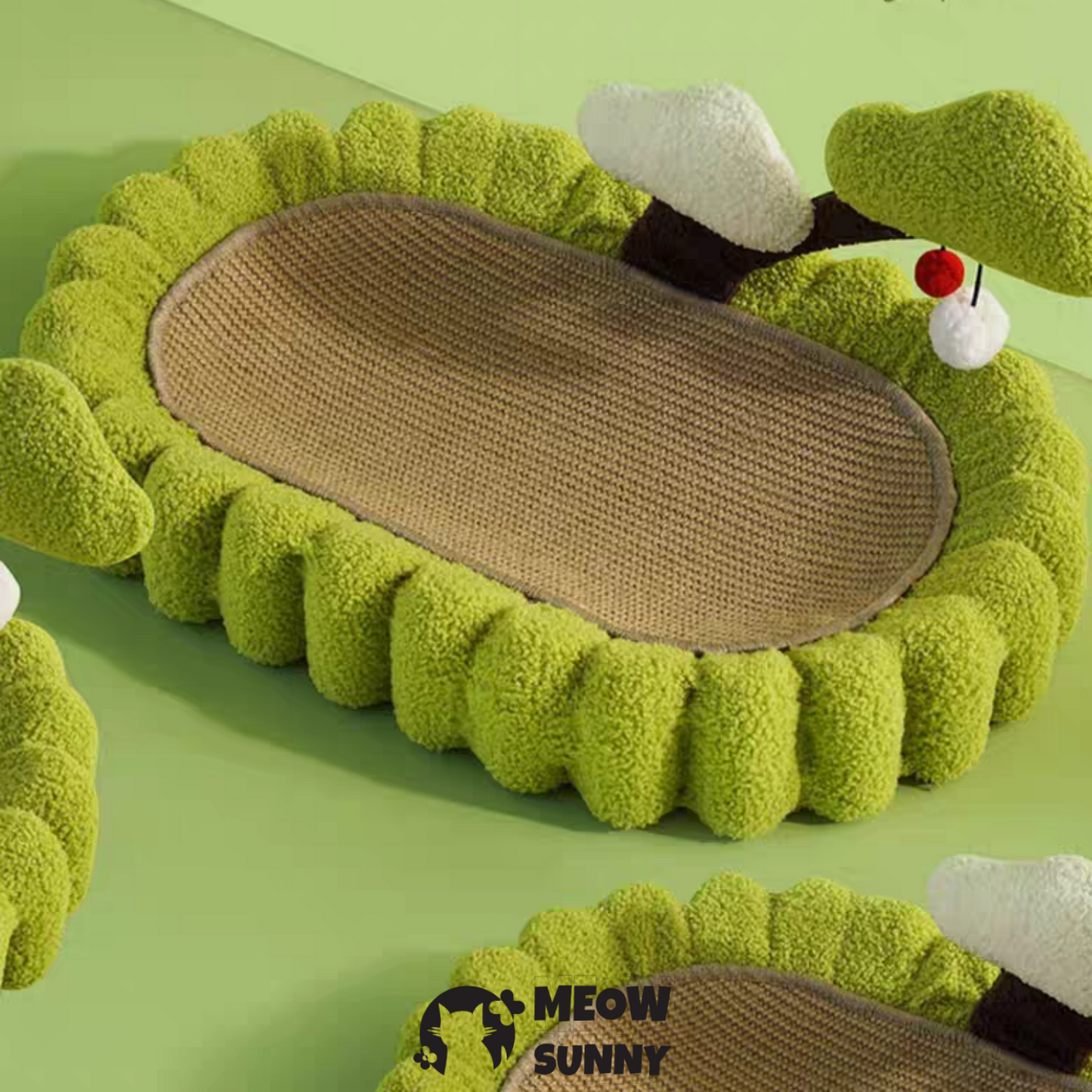 Cozy Sisal Cat Scratching Bowl Toy with Plush Border