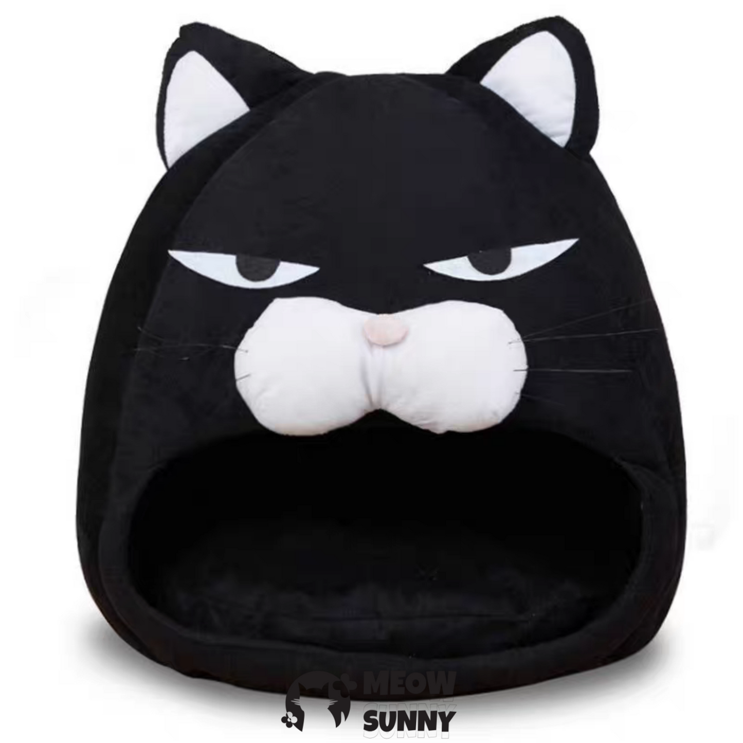 Black Cat Soft Nest Covered Cat Bed, Large