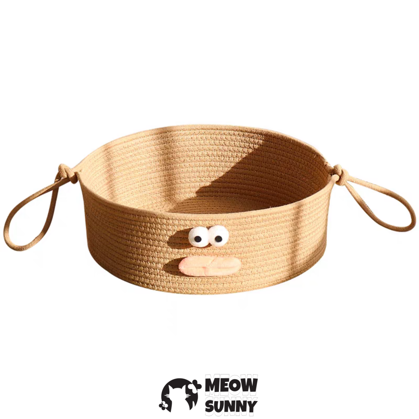2-in-1 Bolster with Removable Cover, Cushion, Plush & Cotton Rope Cat Bed